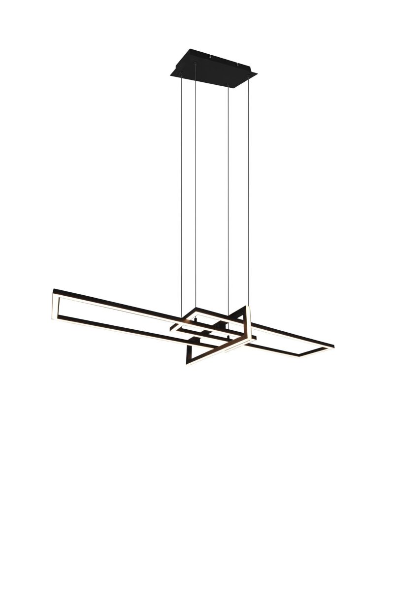 Trio Lighting Lámpara colgante Salinas LED 34W 3000K negro mate ajustable
