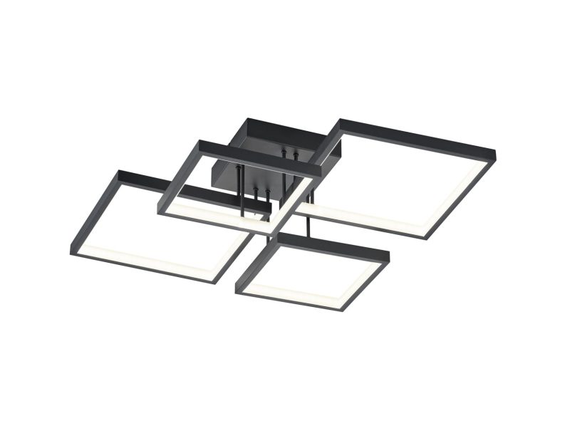 Trio Lighting Sorrento LED plafondlamp 24W 3000K mat zwart dimbaar