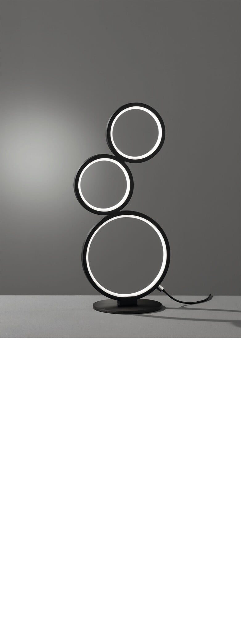 Trio Lighting Rondo LED Tischleuchte mit Ringen 17W 3000K mattschwarz