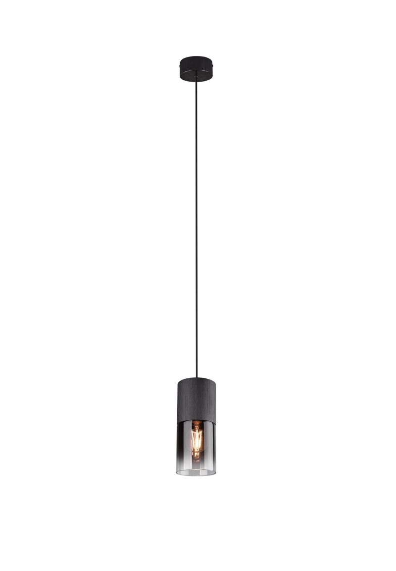 Trio Lighting Smokey lampada a sospensione 1xE27 nero opaco metallo IP20