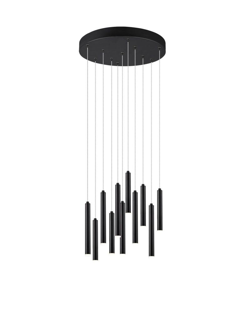 Trio Lighting Lampada a sospensione rotonda a forma di barra 11xLED DIM 2,8W 3000K nero opaco