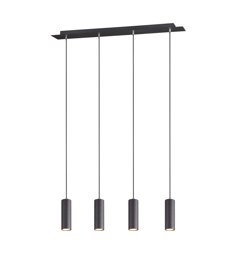 Trio Lighting Marley lampada a sospensione regolabile 4xGU10 nero opaco