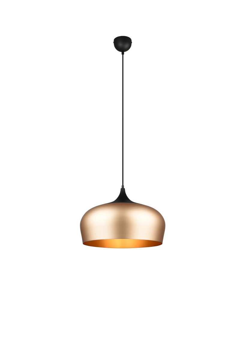 Trio Lighting Bell-shaped hanging lamp adjustable 1xE27 matt brass