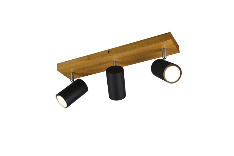 Trio Lighting Mat zwart wendbare plafondspot 3xGU10