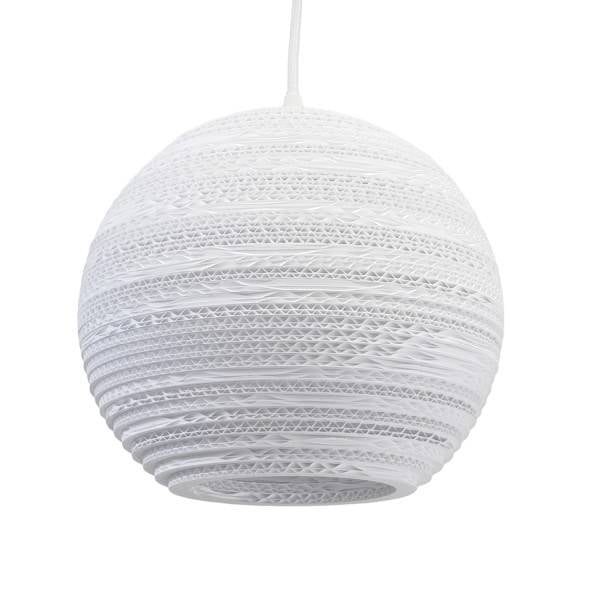 Moon Hängelampe Recyclingkarton Ø26cm E27 weiß oder beige