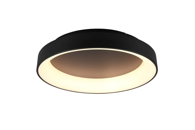 Trio Lighting Weiche runde mattschwarze Multifunktions-Deckenleuchte LED 48W 2600-6000K