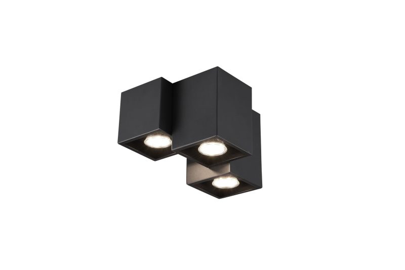 Trio Lighting Unebene 3-Block-Deckenleuchte 3xGU10 mattschwarz