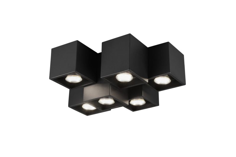 Trio Lighting Unebene 6-Block-Deckenleuchte 6xGU10 mattschwarz