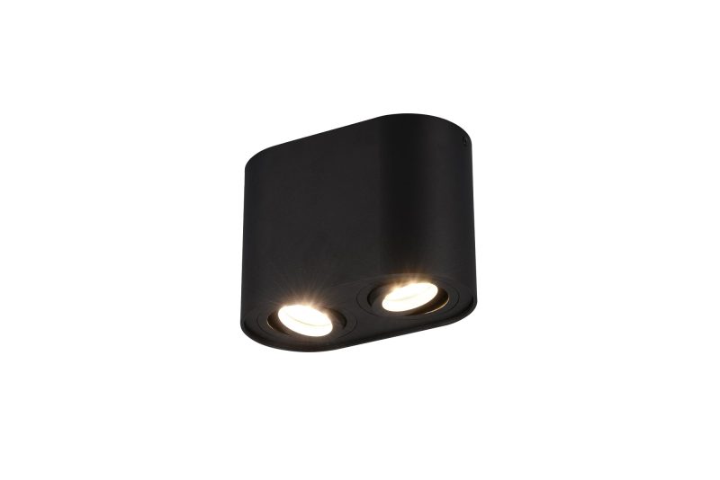Trio Lighting Runder mattschwarzer gerichteter Duo-Deckenspot 2xGU10