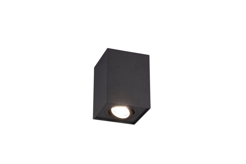 Trio Lighting Eleganter, mattschwarzer, drehbarer einzelner Deckenspot 1xGU10
