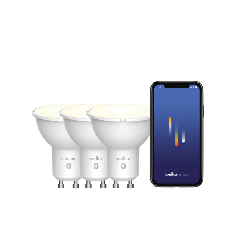 Nordlux Smart GU10 - 3-pack - PAR16 - 2200-6500 Kelvin - 420 Lumen - Light Bulb - Clear