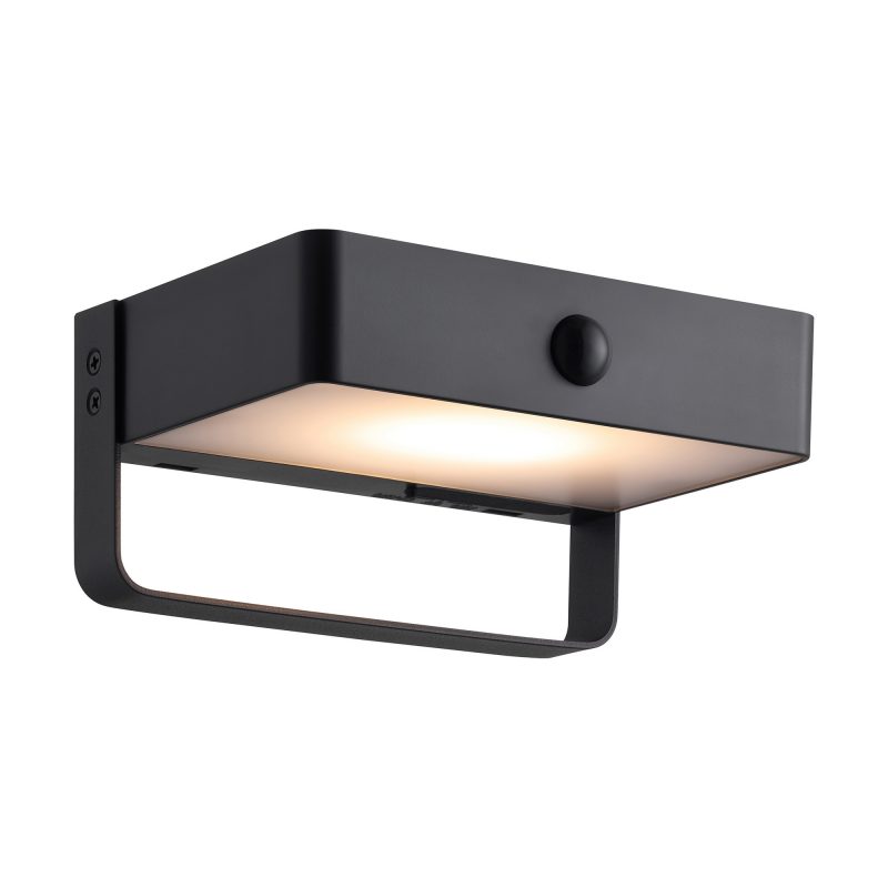 Nordlux Saulio Solar - Wandlamp - Zwart