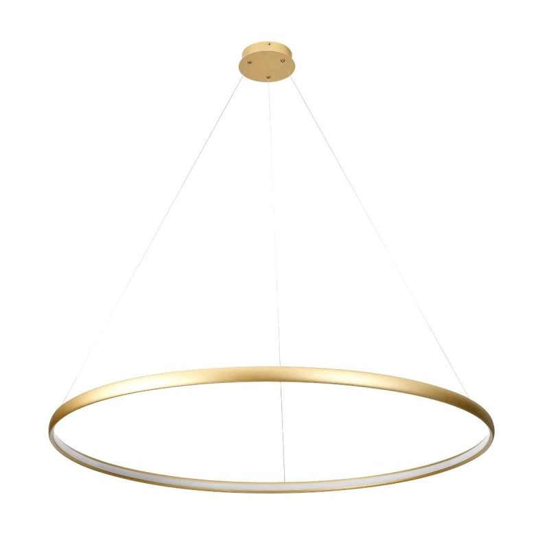 Zumaline Lámpara círculo dorada redonda 38 W LED 120 cm 4000K