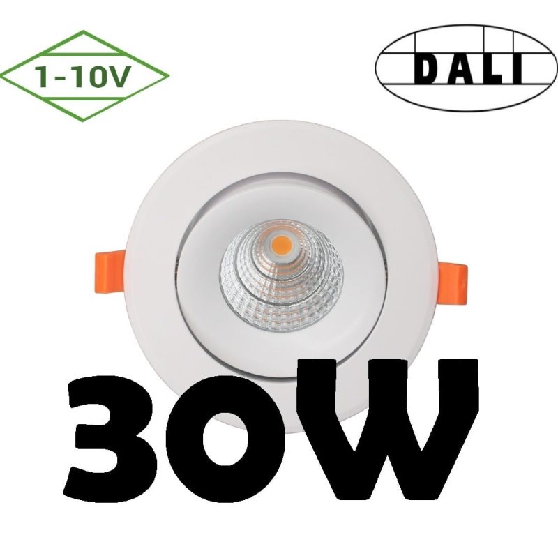 Profy Hyrwell Dali or 1-10V dimmable recessed spot 30W 5 years warranty hole 145 to 170 mm