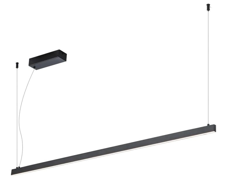 Fantasia Guri lampada a sospensione barra luminosa nera 120cm dimmerabile