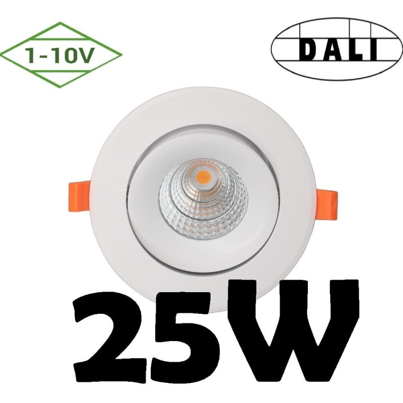 Profy Hyrwell Dali oder 1-10V dimmbarer Einbaustrahler 25W 5 Jahre Garantie Loch 110 bis 130 mm