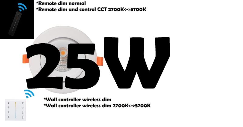 Profy Hyrwell Inbouwspot 25W dimmen en dim-to-warm met afstandsbediening 5 jaar garantie