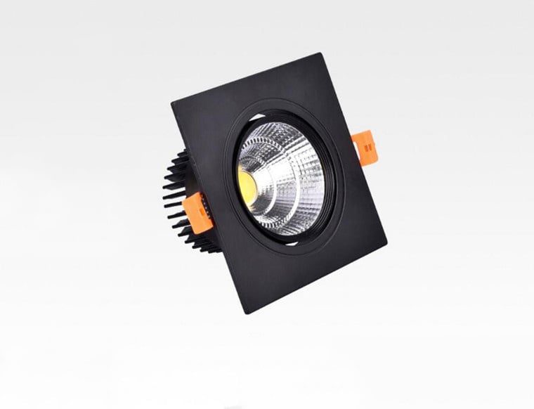 Kinghood Quadratische schwarze LED-Einbauleuchte 20 W dimmbar 14 cm x 14 cm Außengröße
