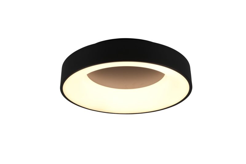 Trio Lighting Weiche runde mattschwarze Deckenleuchte LED 27W 4000K