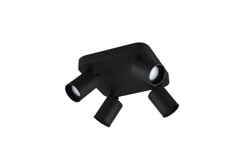 Trio Lighting Quartet spot da soffitto accentato 4xGU10 nero opaco