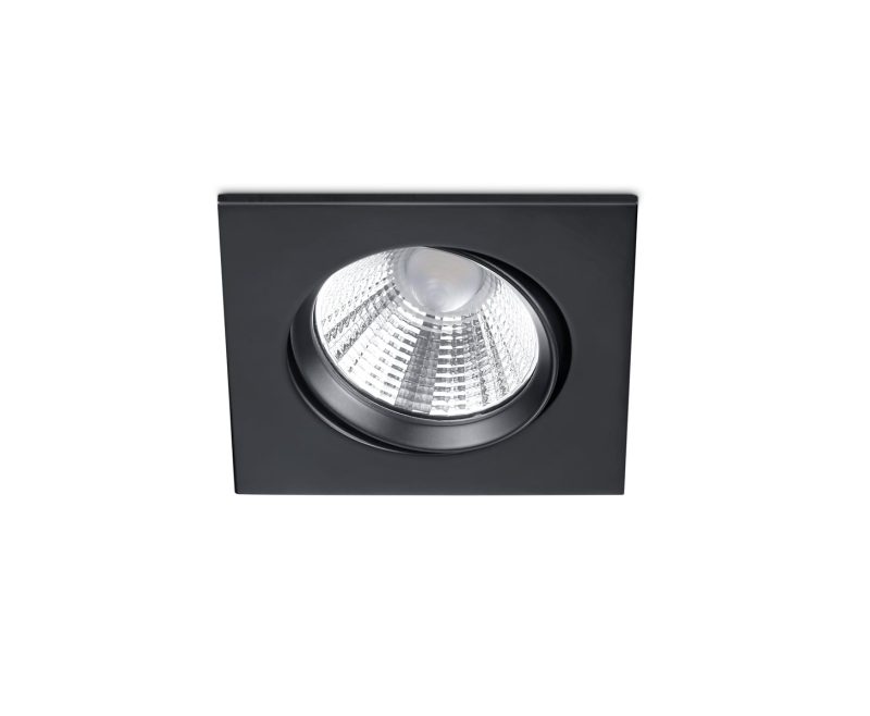 Trio Lighting Enger, quadratischer, drehbarer Einbaustrahler LED 1x5,5W 3000K mattschwarz
