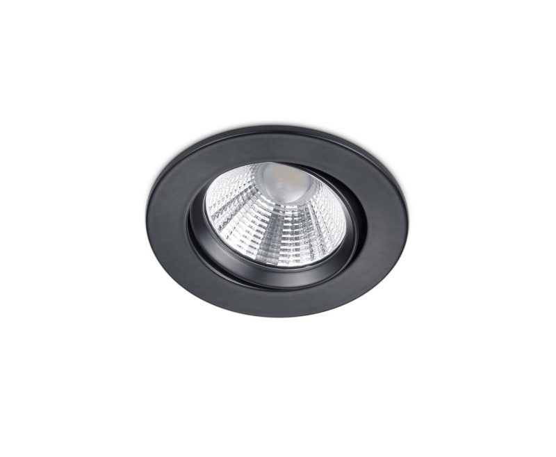 Trio Lighting Round rotatable recessed spot LED 1x5.5W 3000K black matt