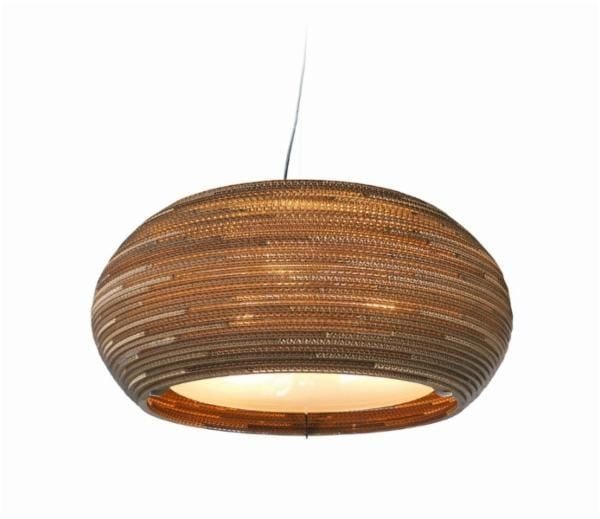Ohio 24 hanglamp karton ellips wit-beige Ø 61 cm E27