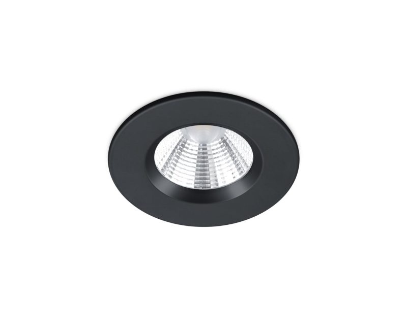 Trio Lighting Rond IP65 zwart mat inbouwspot LED 1x5,5W DIM 3000K