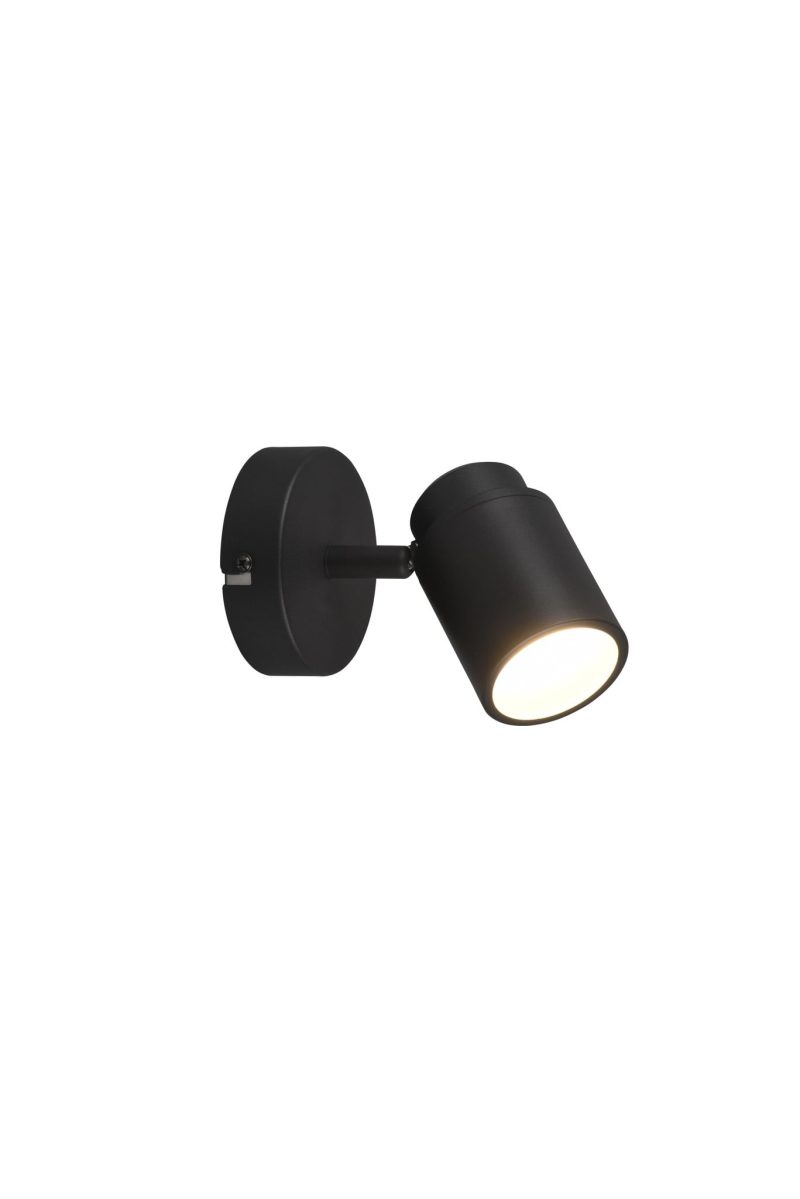 Trio Lighting Adjustable IP44 moisture-resistant matt black wall/ceiling spotlight 1xGU10 5W