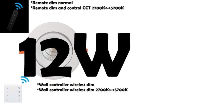 Profy Hyrwell Einbaustrahler mit 12 W, kabellos dimmbar oder dimmbar, 5 Jahre Garantie