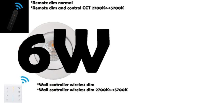 Profy Hyrwell Foco empotrable ajustable 6W regulable de forma inalámbrica o dim-to-warm 5 años de garantía