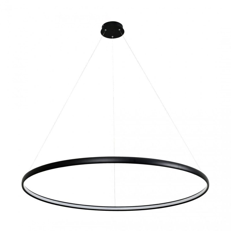Zumaline Lampada circolare nera rotonda 38 W LED 120 cm 4000K