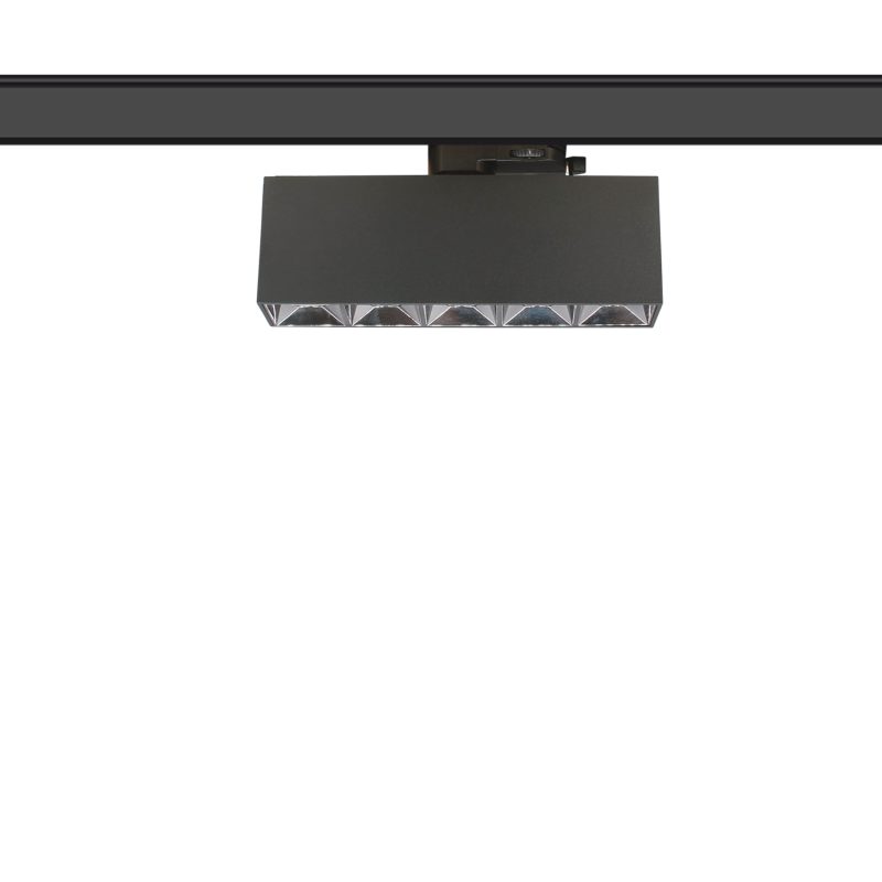 Hyrwell Spot da binario design nero rettangolare o quadrato per binario di fase