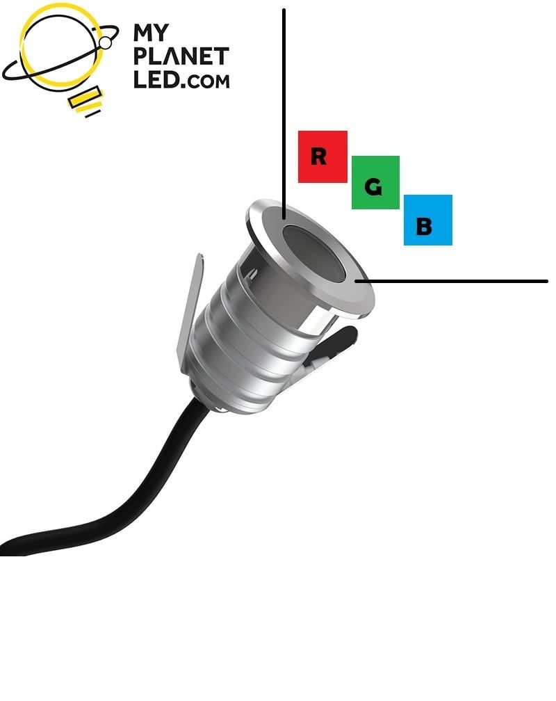 Ylstar Faretto incassato impermeabile 3W IP67 colore (RGB) 35 mm dimensione foro 28 a 32 mm