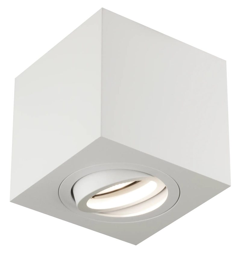 Fantasia Olala square ceiling spotlight white GU10 90mm adjustable