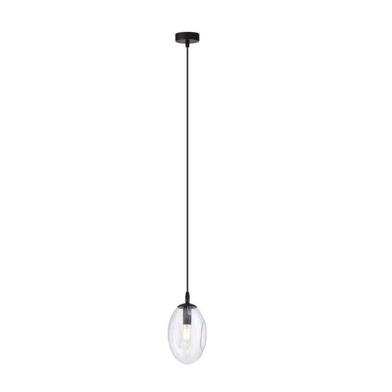 Emibig Black pendant with 1x E14 blown transparent glass