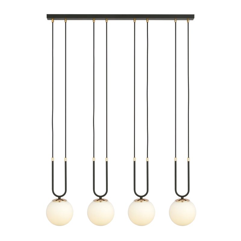 Emibig Aarhus 4 lamp E14 large hanging lamp black and opal 92 cm width