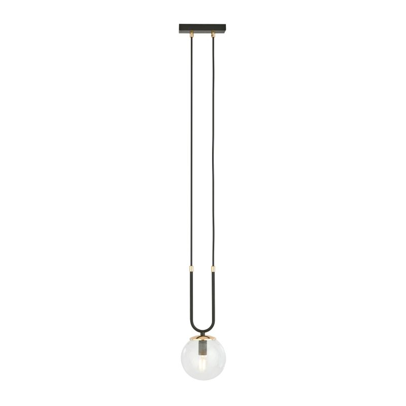 Emibig Aarhus 1 Lampe schwarz mit transparentem Glas E14 Hängelampe 15 cm Durchmesser