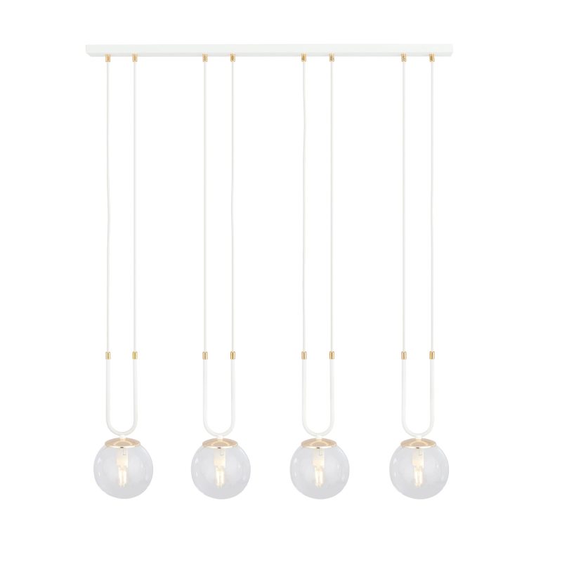 Emibig Aarhus 92cm breite Pendelleuchte mit 4 Lampen E14 transparentem Glas