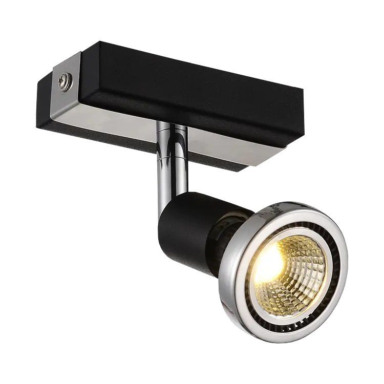 Fantasia Robus faretto da soffitto orientabile nero-cromo GU10 LED