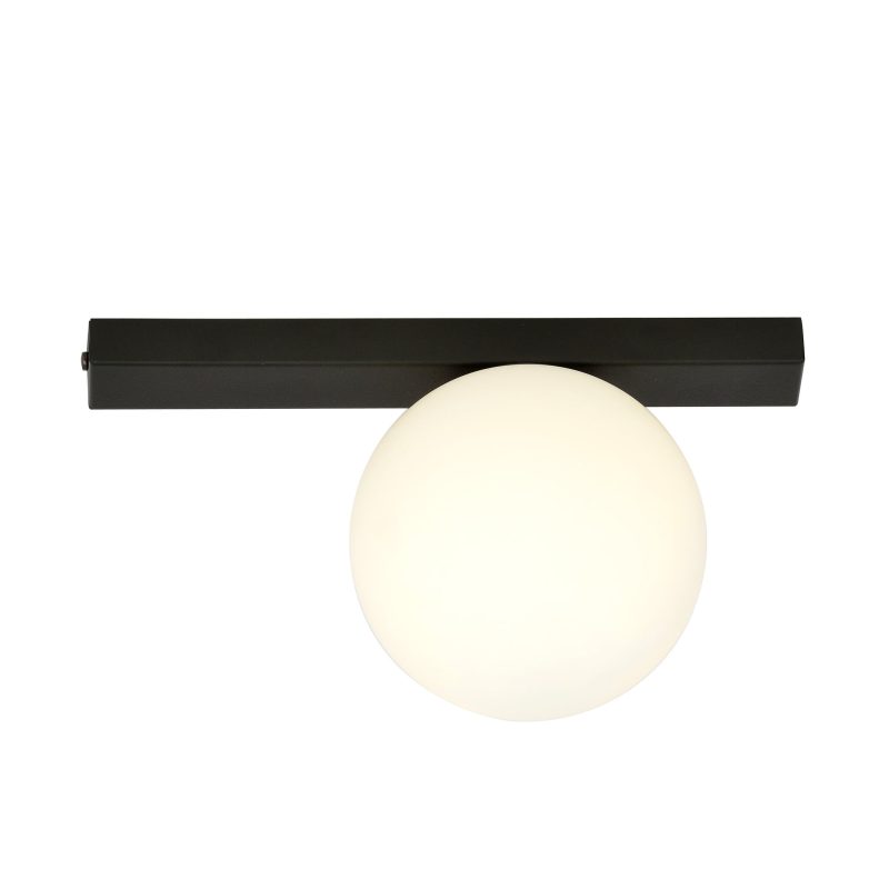 Emibig Lampada da soffitto Aalborg nera con bulbo bianco E14