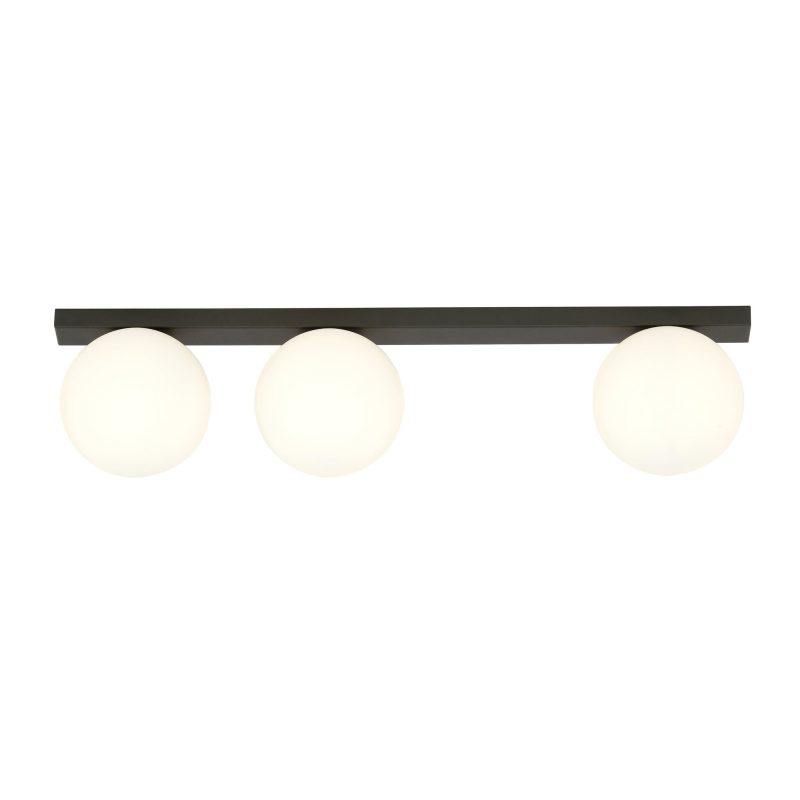 Emibig Aalborg long ceiling lamp black with 3 white bulbs E14