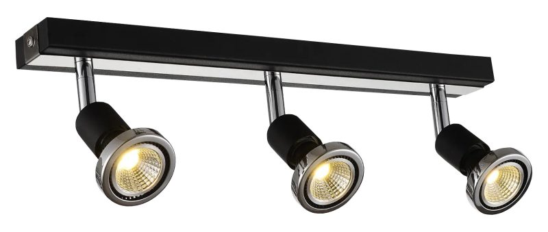 Fantasia Robus plafondlamp 3-spots richtbaar GU10 zwart-chroom