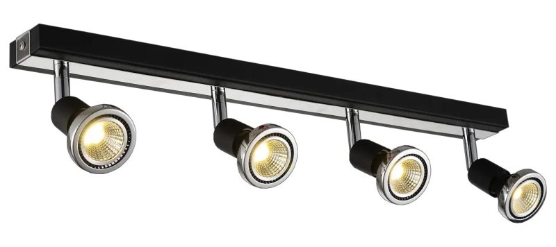 Fantasia Robus Deckenleuchte LED schwarz-chrom, 4x GU10 5W dimmbar
