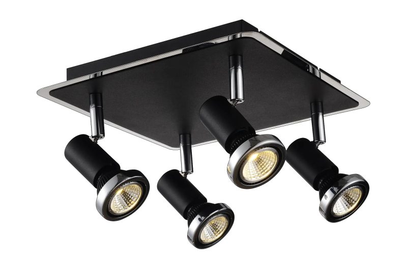 Fantasia Xzibit ceiling light square black-chrome 4x GU10 LED