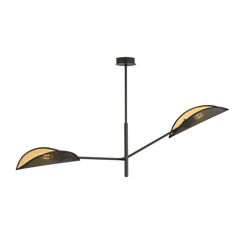 Emibig Lampe suspendue design Skanderborg avec 2 ailes en métal noir E14