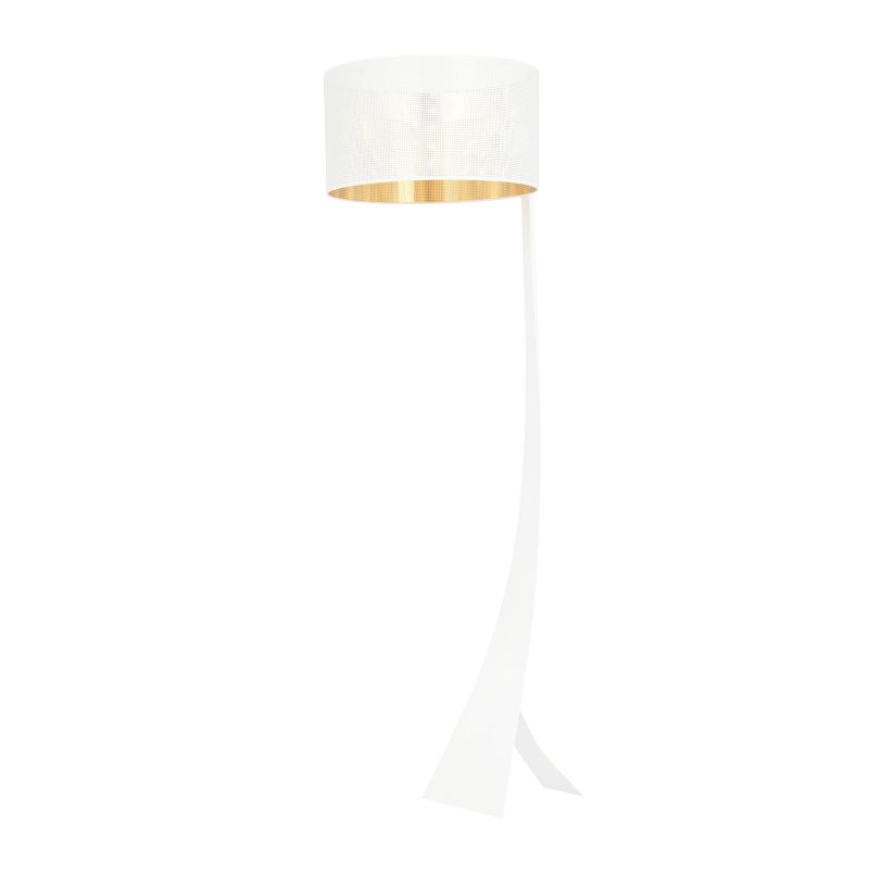 Emibig Holstebro white with gold standing lamp metal shade 1x E27