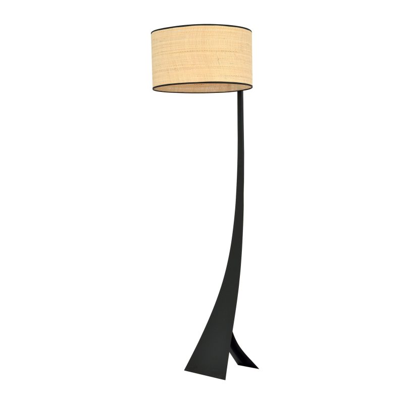 Emibig Holstebro black floor lamp with textile shade 1x E27