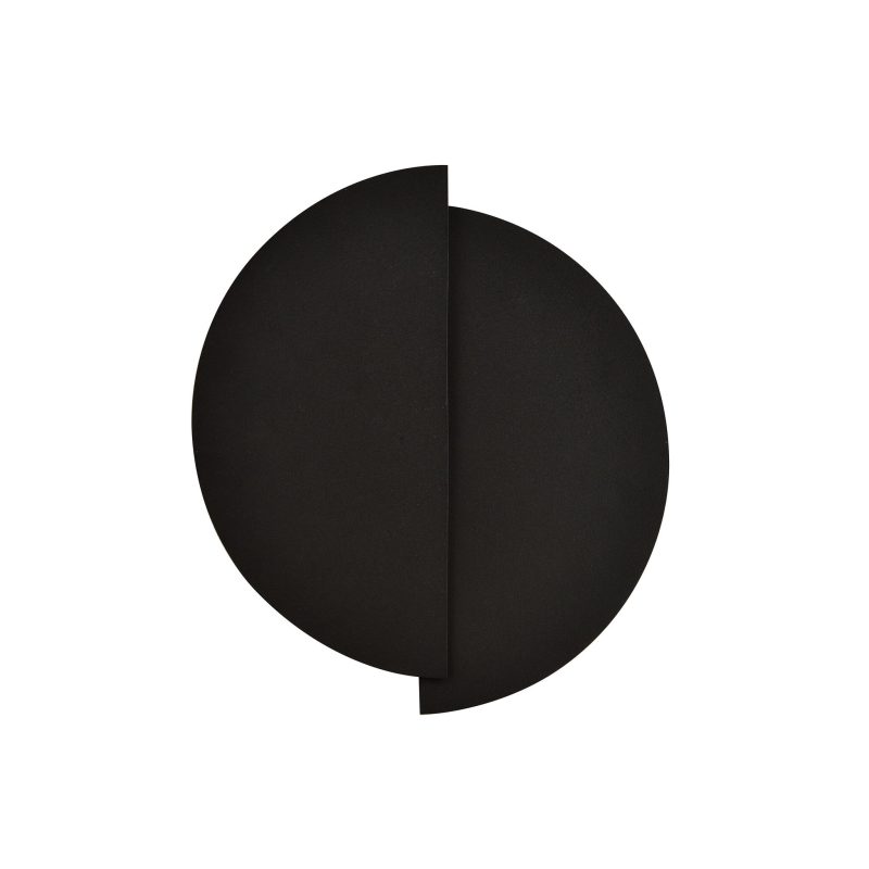 Emibig Applique murale nera semirotonda Haderslev 2 con connessione G9