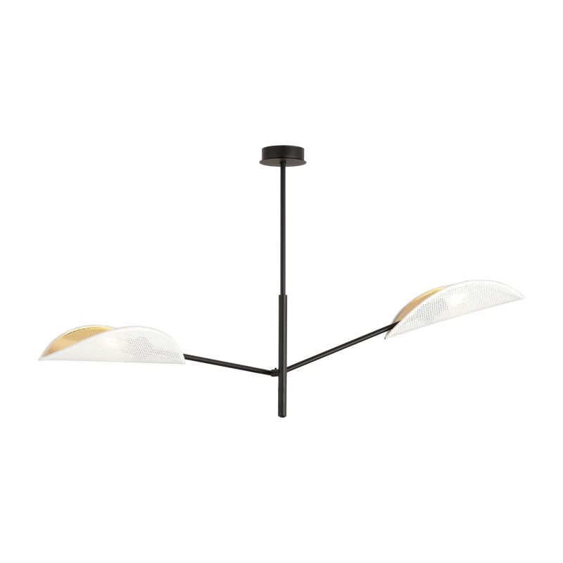 Emibig Lampada a sospensione design Svendborg con 2 ali metalliche bianche E14